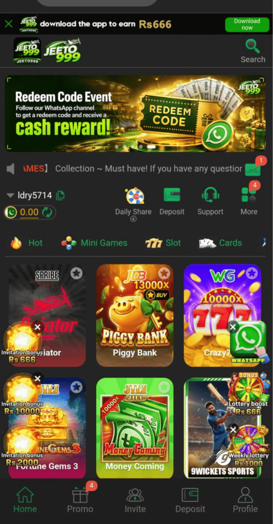 Jeeto999 Game Interface